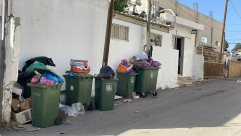 اللد : للاسبوع الثاني تكدس النفايات في الحارات العربية  